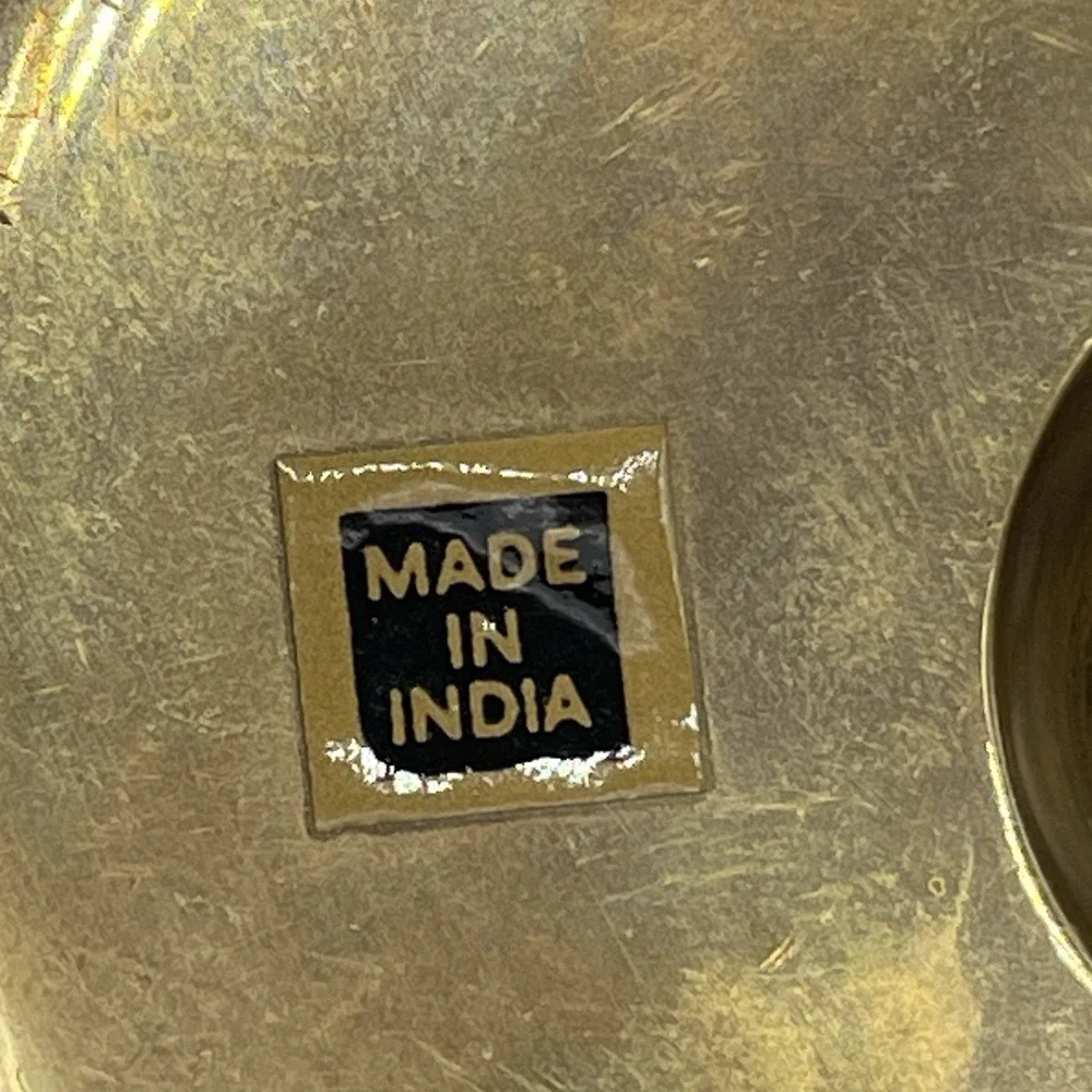 Vintage Solid Brass Frying Pan Drip Pan Candle‎ Holder Made In India